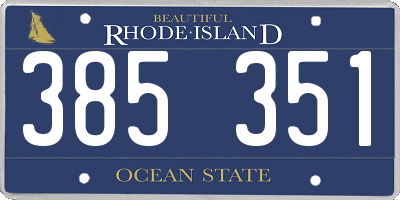 RI license plate 385351