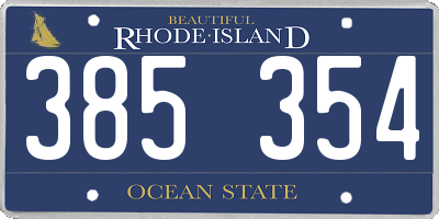 RI license plate 385354
