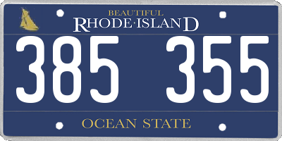RI license plate 385355