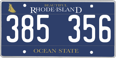 RI license plate 385356