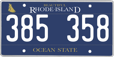 RI license plate 385358