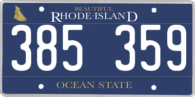 RI license plate 385359
