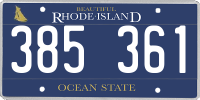 RI license plate 385361
