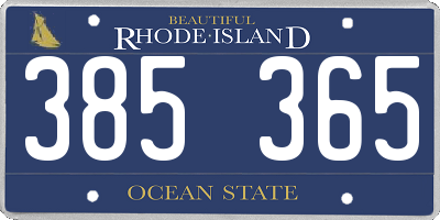 RI license plate 385365