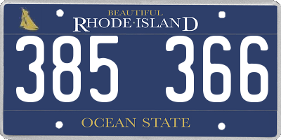 RI license plate 385366
