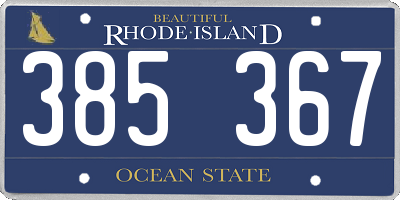 RI license plate 385367