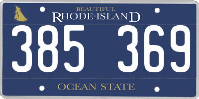 RI license plate 385369