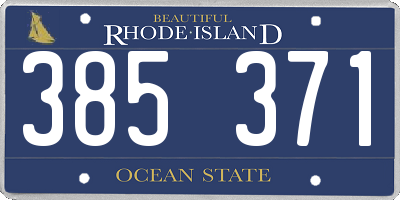 RI license plate 385371