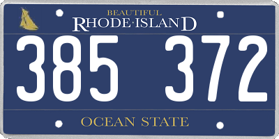 RI license plate 385372