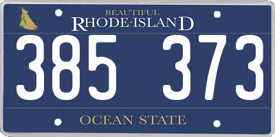 RI license plate 385373