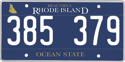 RI license plate 385379