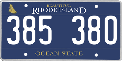 RI license plate 385380
