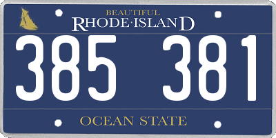 RI license plate 385381