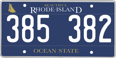 RI license plate 385382