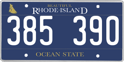 RI license plate 385390