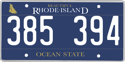 RI license plate 385394