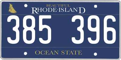 RI license plate 385396