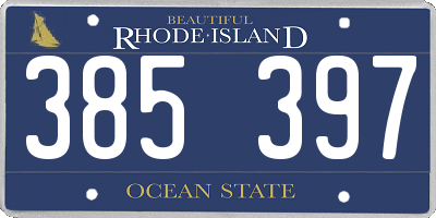 RI license plate 385397