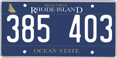 RI license plate 385403