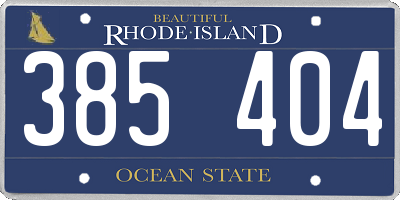 RI license plate 385404