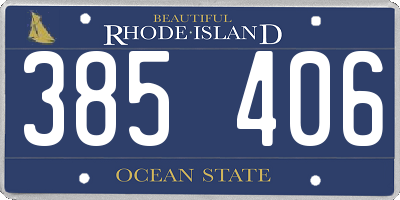 RI license plate 385406