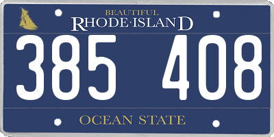 RI license plate 385408