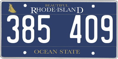 RI license plate 385409