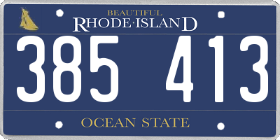RI license plate 385413