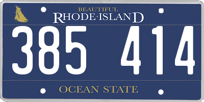 RI license plate 385414