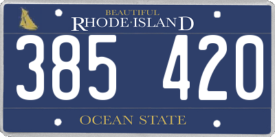 RI license plate 385420