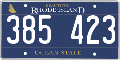 RI license plate 385423