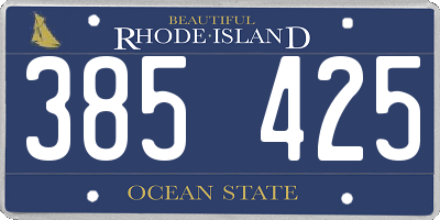 RI license plate 385425