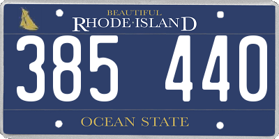 RI license plate 385440