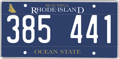 RI license plate 385441
