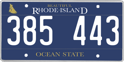 RI license plate 385443