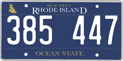 RI license plate 385447