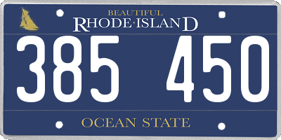 RI license plate 385450
