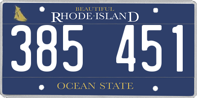 RI license plate 385451