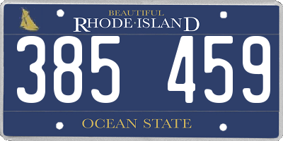 RI license plate 385459