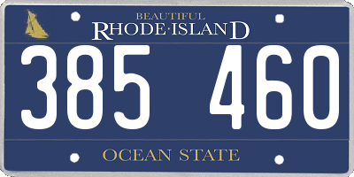 RI license plate 385460