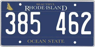 RI license plate 385462