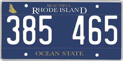 RI license plate 385465