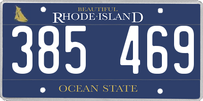 RI license plate 385469