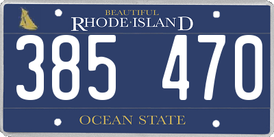 RI license plate 385470