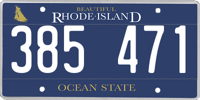 RI license plate 385471