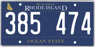 RI license plate 385474