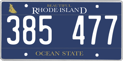 RI license plate 385477
