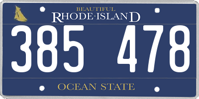 RI license plate 385478