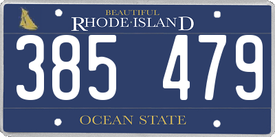 RI license plate 385479