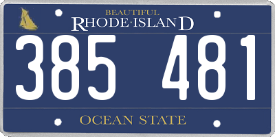 RI license plate 385481